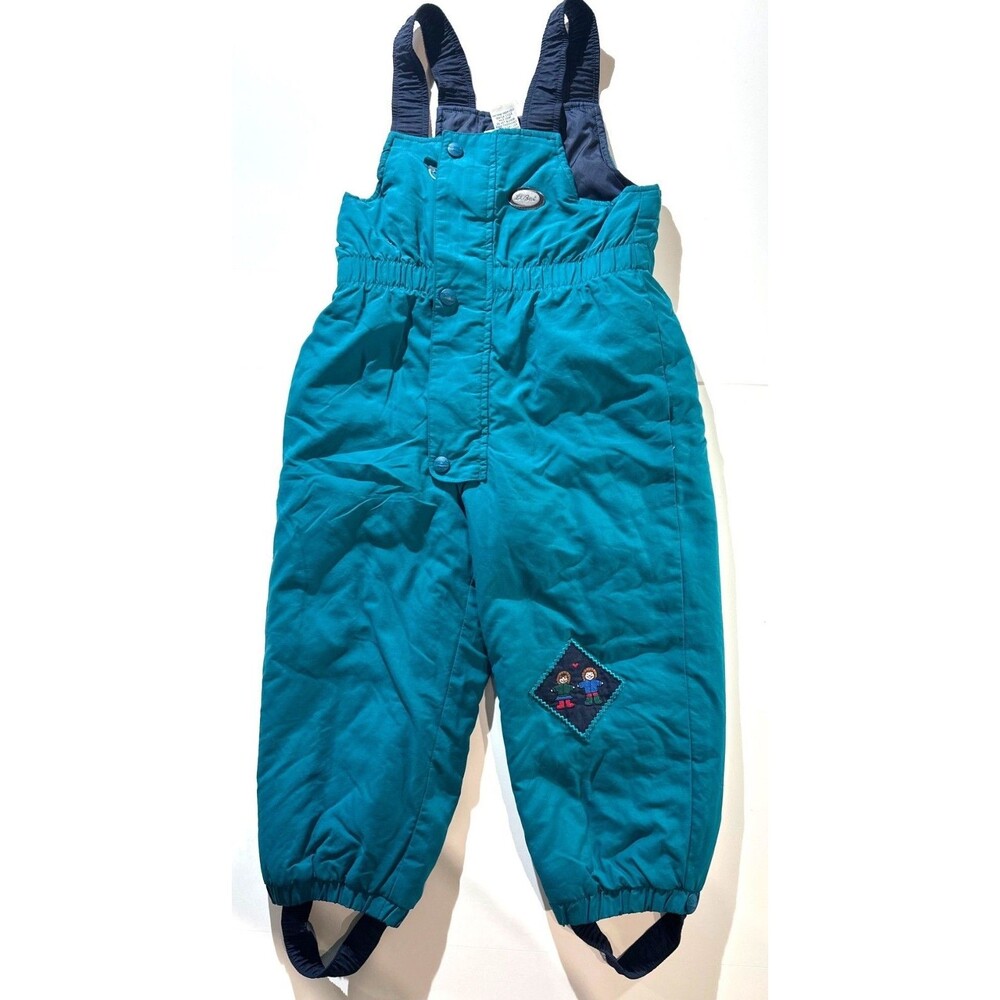 L.L. Bean Toddlers 4T Teal Snow Bib Overalls Nylon Shell Polyester Lining Warm W